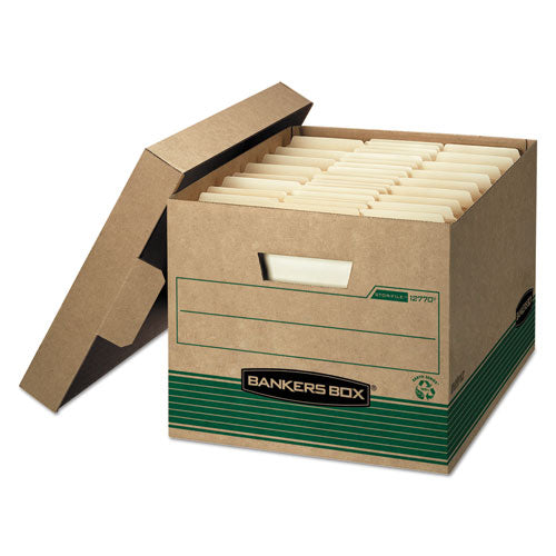 Stor-file Medium-duty 100% Recycled Storage Boxes, Letter-legal Files, 12.5" X 16.25" X 10.25", Kraft-green, 12-carton
