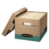 R-kive Heavy-duty Storage Boxes, Letter-legal Files, 12.75" X 16.5" X 10.38", Kraft-green, 12-carton