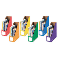 Cardboard Magazine File, 4 1-4 X 11 3-8 X 12 7-8, Assorted, 6-pk