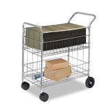 Wire Mail Cart, 21.5w X 37.5d X 39.25h, Chrome