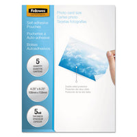 Self-adhesive Laminating Pouches, 5 Mil, 4.25" X 6.25", Gloss Clear, 5-pack