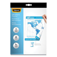 Self-adhesive Laminating Pouches, 5 Mil, 9" X 11.5", Gloss Clear, 5-pack