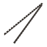 Plastic Comb Bindings, 1-4" Diameter, 20 Sheet Capacity, Black, 25 Combs-pack