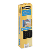 Plastic Comb Bindings, 1-2" Diameter, 90 Sheet Capacity, Black, 25 Combs-pack