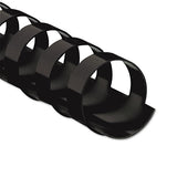 Plastic Comb Bindings, 5-8" Diameter, 120 Sheet Capacity, Black, 25 Combs-pack