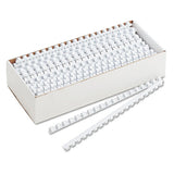 Plastic Comb Bindings, 3-8" Diameter, 55 Sheet Capacity, White, 100 Combs-pack