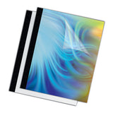 Thermal Binding System Covers, 180-sheet Cap, 11 X 8 1-2, Clear-black, 10-pack