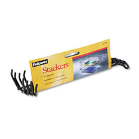 Desk Tray Stacking Posts For 5" Capacity Trays, Black, Four Posts-set