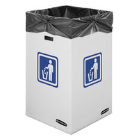 Waste And Recycling Bin, 42 Gal, White, 10-carton