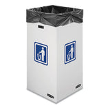 Waste And Recycling Bin, 50 Gal, White, 10-carton