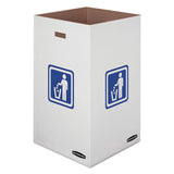 Waste And Recycling Bin, 50 Gal, White, 10-carton