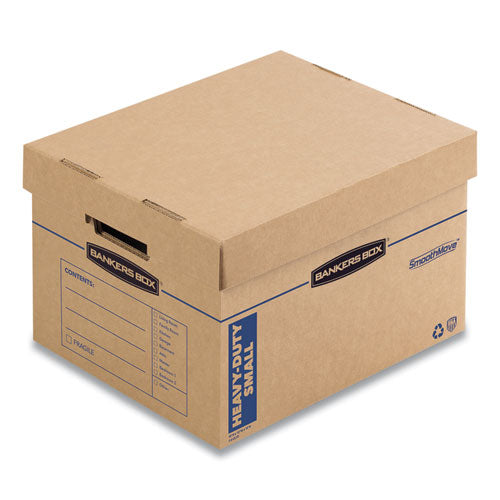 Smoothmove Maximum Strength Moving Boxes, Small, Half Slotted Container (hsc), 15" X 15" X 12", Brown Kraft-blue, 8-pack