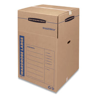 Smoothmove Wardrobe Box, Regular Slotted Container (rsc), 24" X 24" X 40", Brown Kraft-blue, 3-carton