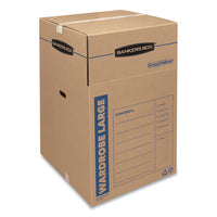 Smoothmove Wardrobe Box, Regular Slotted Container (rsc), 24" X 24" X 40", Brown Kraft-blue, 3-carton