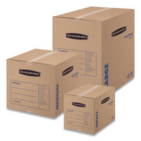 Smoothmove Basic Moving Boxes, Small, Regular Slotted Container (rsc), 16" X 12" X 12", Brown Kraft-blue, 25-bundle