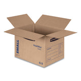 Smoothmove Basic Moving Boxes, Small, Regular Slotted Container (rsc), 16" X 12" X 12", Brown Kraft-blue, 25-bundle