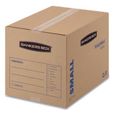 Smoothmove Basic Moving Boxes, Small, Regular Slotted Container (rsc), 16" X 12" X 12", Brown Kraft-blue, 25-bundle