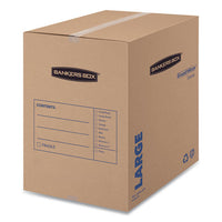Smoothmove Basic Moving Boxes, Large, Regular Slotted Container (rsc), 18" X 18" X 24", Brown Kraft-blue, 15-carton