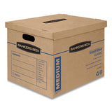 Smoothmove Classic Moving & Storage Boxes, Medium, Half Slotted Container (hsc), 18" X 15" X 14", Brown Kraft-blue, 8-carton