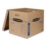Smoothmove Classic Moving & Storage Boxes, Large, Half Slotted Container (hsc), 21" X 17" X 17", Brown Kraft-blue, 5-carton
