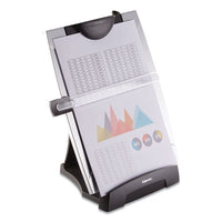 Office Suites Desktop Copyholder, Plastic, 150 Sheet Capacity, Black-silver