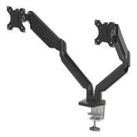 Platinum Series Dual Monitor Arm, For Monitors Up To 27", 20 Lbs Per Arm, Clamp-grommet, Black