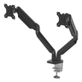 Platinum Series Dual Monitor Arm, For Monitors Up To 27", 20 Lbs Per Arm, Clamp-grommet, Black