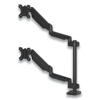 Platinum Series Dual Stacking Monitor Arm, Up To 27"-22 Lbs, Clamp-grommet, Black