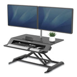 Lotus Lt Sit-stand Workstation, 34.38w X 28.38d X 7.62h, Black