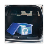 Latch Lid Storage Bin, 22.38" X 14.19" X 10.63", Clear-blue