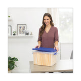 Latch Lid Storage Bin, 22.38" X 14.19" X 10.63", Clear-blue