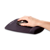 Plushtouch Mouse Pad With Wrist Rest, Foam, Black, 7.25 X 9.38