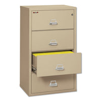 Four-drawer Lateral File, 31.13w X 22.13d X 52.75h, Ul Listed 350°, Letter-legal, Parchment