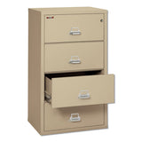 Four-drawer Lateral File, 31.13w X 22.13d X 52.75h, Ul Listed 350°, Letter-legal, Parchment