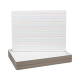 Magnetic Two-sided Red And Blue Ruled Dry Erase Board, 12 X 9, Ruled White Front, Unruled White Back, 12-pack