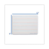 Magnetic Two-sided Red And Blue Ruled Dry Erase Board, 12 X 9, Ruled White Front, Unruled White Back, 12-pack