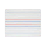 Magnetic Two-sided Red And Blue Ruled Dry Erase Board, 12 X 9, Ruled White Front, Unruled White Back, 12-pack