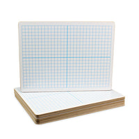 Graphing Two-sided Dry Erase Board, 12 X 9, Xy Axis Front, White Back, 12-pack