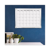 Framed Calendar Dry Erase Board, 24 X 18, White, Silver Aluminum Frame