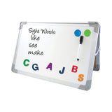 Dual-sided Desktop Dry Erase Board, 18 X 12, White Surface With Aluminum Frame