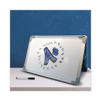 Dual-sided Desktop Dry Erase Board, 18 X 12, White Surface With Aluminum Frame