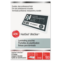 Ultraclear Thermal Laminating Pouches, 7 Mil, 2.56" X 3.75", Gloss Clear, 100-box