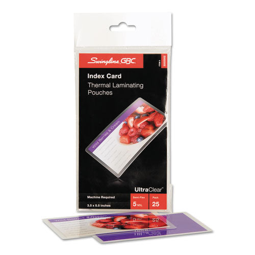 Ultraclear Thermal Laminating Pouches, 5 Mil, 5.5" X 3.5", Gloss Clear, 25-pack