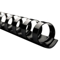 Combbind Standard Spines, 1" Diameter, 225 Sheet Capacity, Black, 100-box