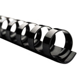 Combbind Standard Spines, 1" Diameter, 225 Sheet Capacity, Black, 100-box
