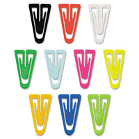 Plastic Paper Clips, Large (no. 6), Assorted Colors, 200-box
