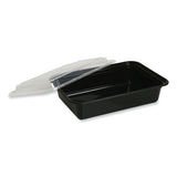 Food Container, 16 Oz, 7.48 X 5.03 X 2.04, Black/clear, Plastic, 150/carton