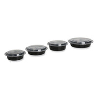 Food Container, 16 Oz, 6.29 X 6.29 X 1.96, Black/clear, Plastic, 150/carton