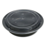 Food Container, 24 Oz, 7.28 X 7.28 X 1.96, Black/clear, Plastic, 150/carton