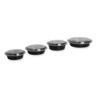 Food Container, 32 Oz, 7.28 X 7.28 X 2.55, Black/clear, Plastic, 150/carton